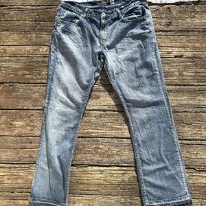 MENS DISTRESSED VINTAGE JEANS With Custom Embroided Back pockets